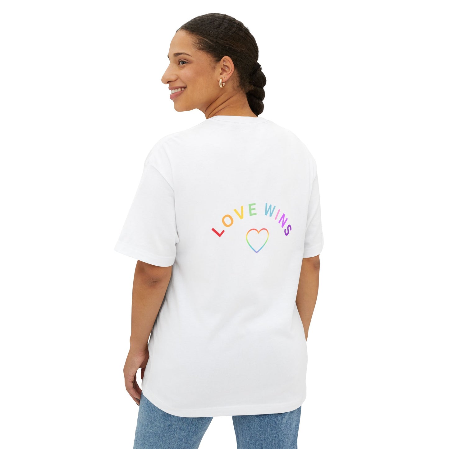 Love Wins Rainbow Colored Oversized Tee