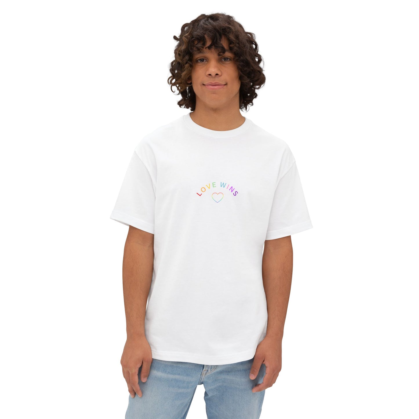 Love Wins Rainbow Colored Oversized Tee