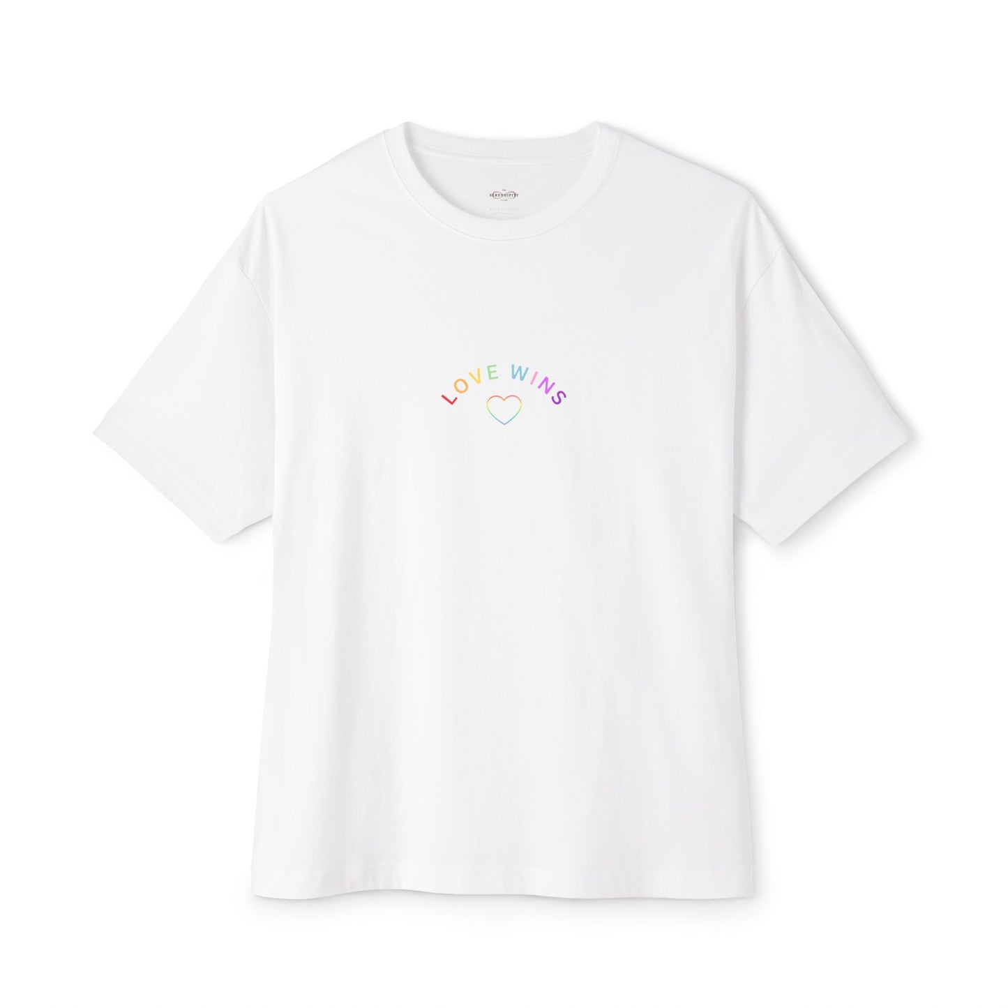 Love Wins Rainbow Colored Oversized Tee